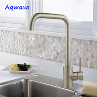 Aqwaua Kitchen Mixer Kitchen Faucet Hot & Cold Water Tap Stainless Steel Mixer Swivel Spout Sink Mixer Kitchen Accessories