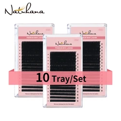 NATUHANA 10 Cases 16lines 8-20mm Lashes Mix Mink Natural False lashes Manufacturer Supplies Private Label Fake Eyelash Extension