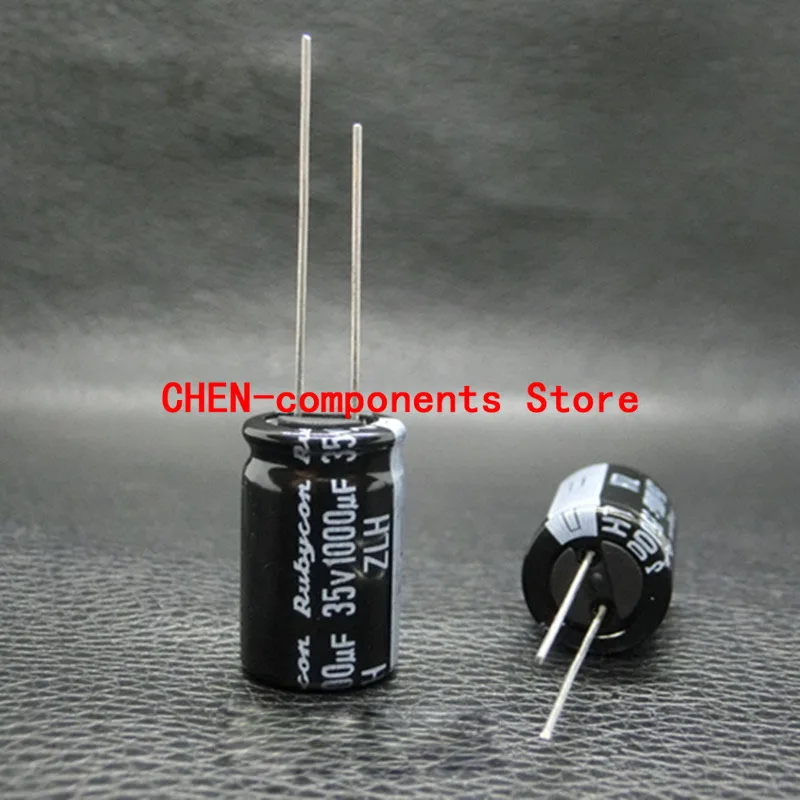 10PCS Original RUBYCON ZLH 35V1000UF P5MM 12.5X20MM Aluminum electrolytic capacitors 1000uF/35v 105 degrees 1000UF 35V