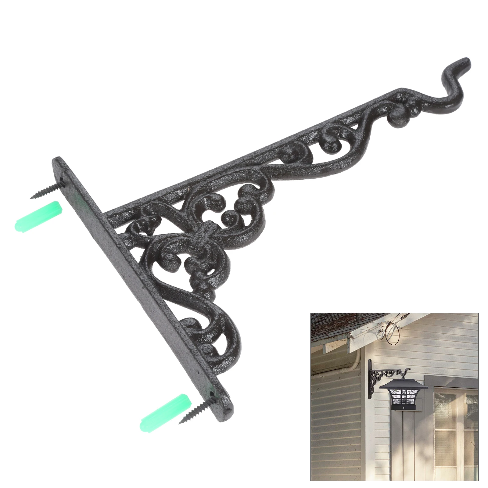 Cast Iron Hook Bracket Hanging Planters Basket Garden Flower Pots Hanger Wall Hook with screws Bird Feeder Planter Home Decor