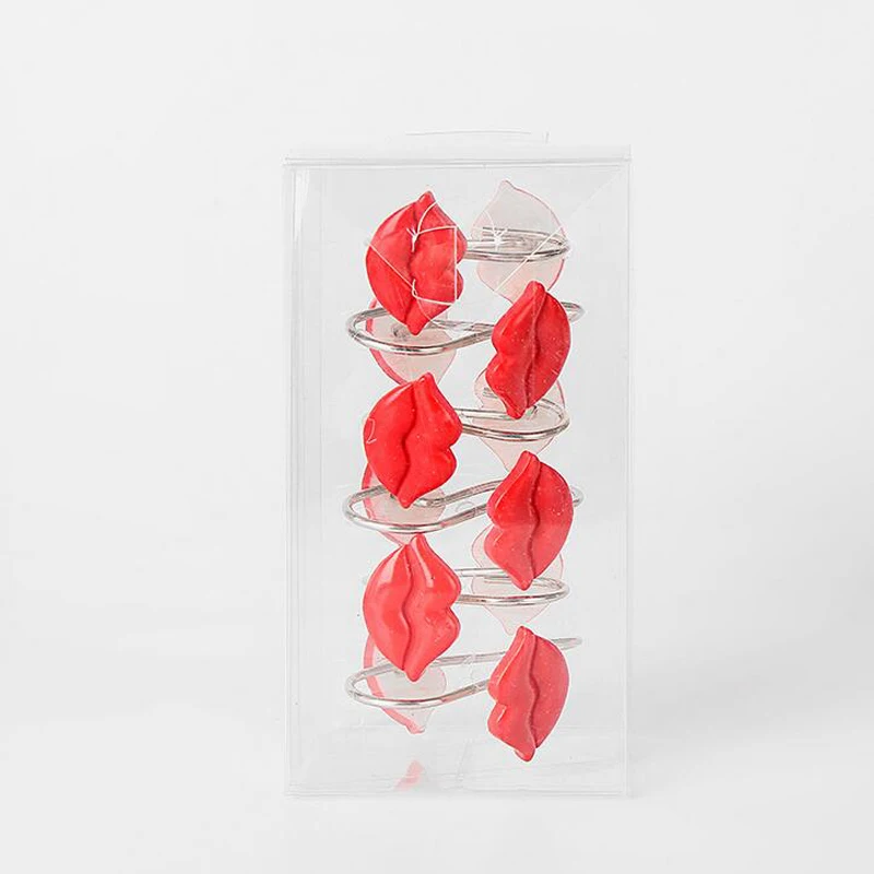 

Shower curtain Bling hooks Rings Decorative Red Lips Resin Rolling Bathroom Bath Set of 12 Rings