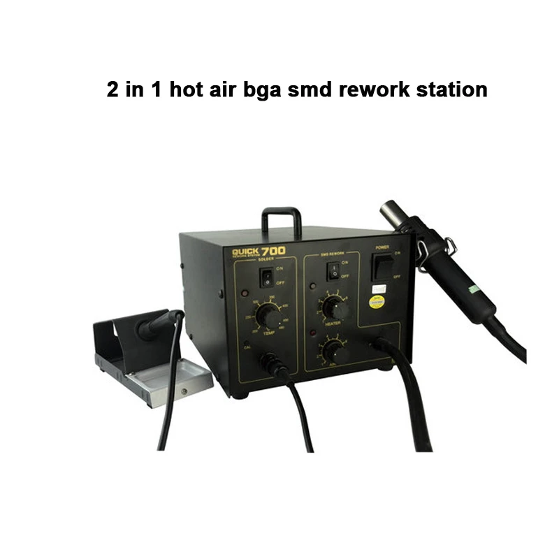 Original Quick 700 2in 1 Diaphragm Pump Hot Air Soldering BGA Rework Station for PCB constant temperature solder station