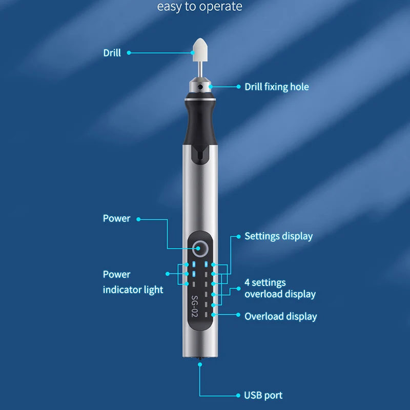 Qianli-pluma de pulido eléctrica, amoladora rotativa de velocidad recargable por USB, placa base de teléfono, cortador de reparación de celosía facial, herramientas de bricolaje, SG-02