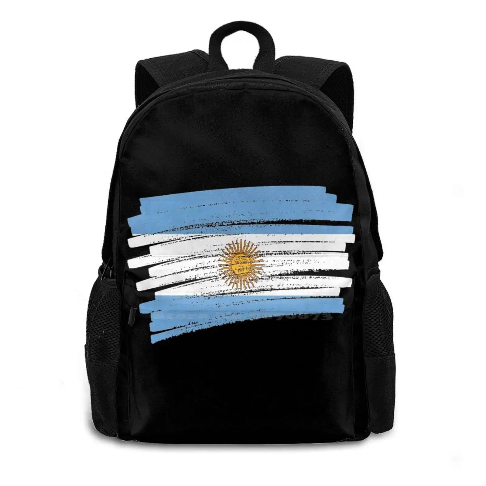 Argentina Grunge Flag Design Large Capacity School Backpack Laptop Travel Bags Argentina Friend Womens World Kids Grunge Hockey