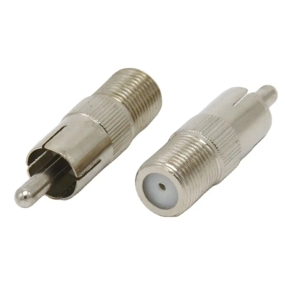 RCA To F Adapter RCA Male To F Type Female Straight Plug RF Connector Converter 1Pcs