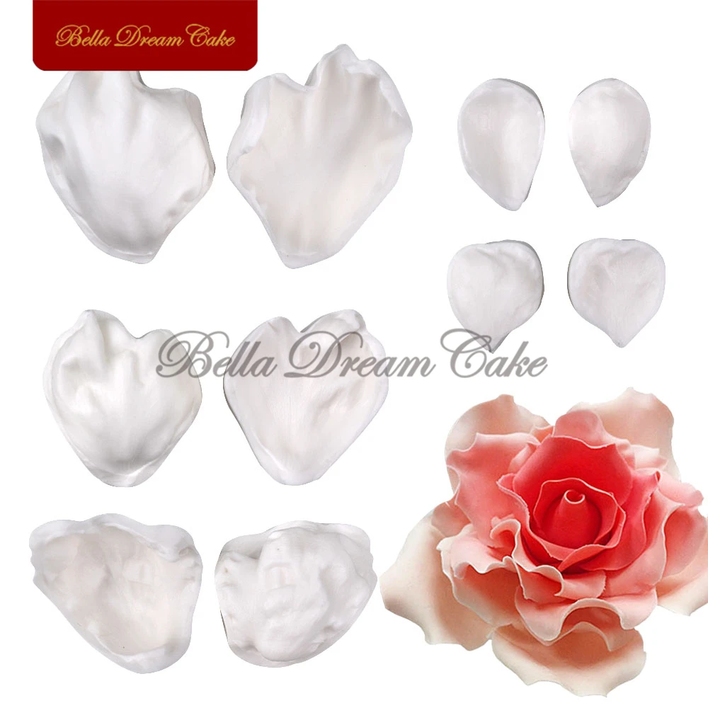 10pcs/set Peony Petal Silicone Veiner Mold DIY Handmade Fondant Flower Clay Mould Cake Decorating Tools Baking Accessories