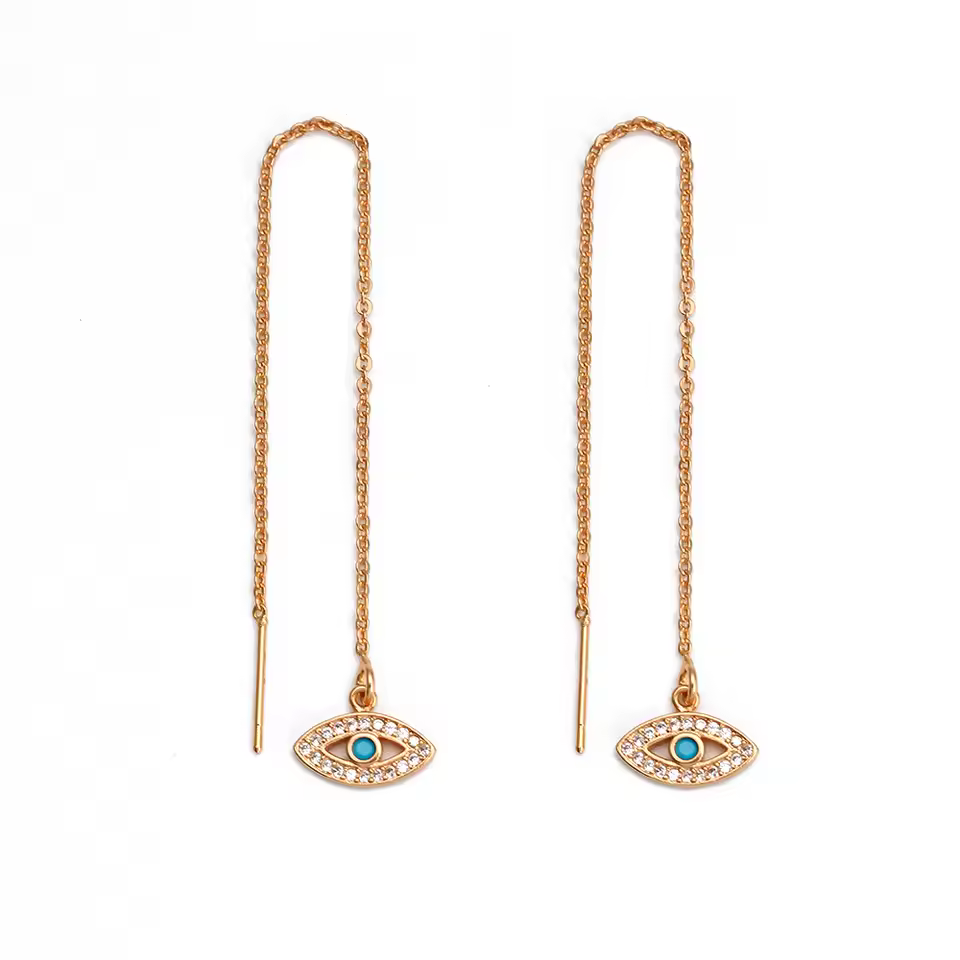 Lucky Eye Fatima Hamsa Hand Evil Eye Drop Earrings Gold Color Tassel Chain Long Dangle Earrings for Women Girls Jewelry BD18 - AliExpress 