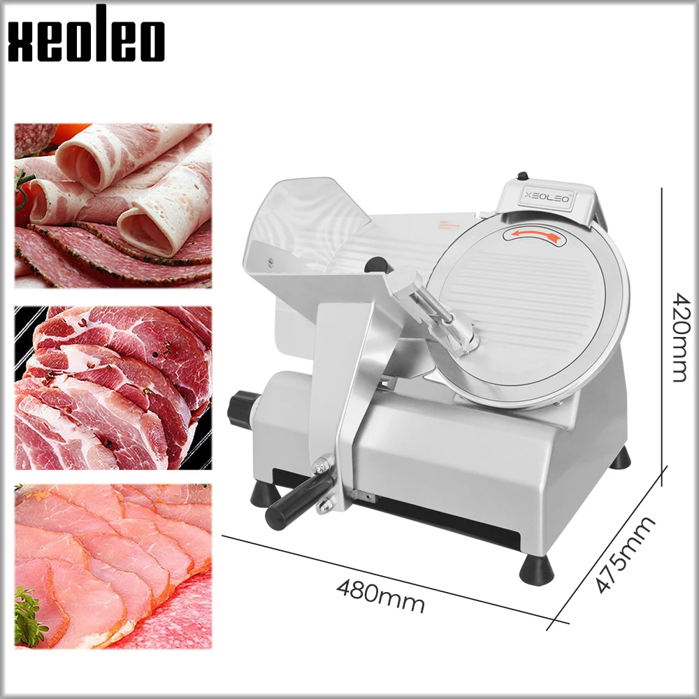 XEOLEO 10' Meat slicer Frozen meat slice machine Semi-automatic Meat Cut machine for Beef/Lamb/Melons SS blade