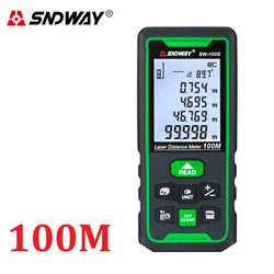 SNDWAY Laser Distance Meter Laser Rangefinder Roulette Tape Green Laser Range Finder Ruler Trena Distance Measuring Instrument