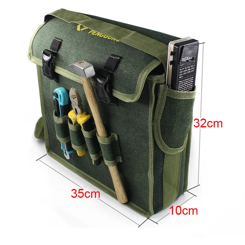 Canvas Tool Bag Metal Hardware Storage Bag for Power Tool Storage Organizer Electrician Accessories Storage Bag Waterproof Case