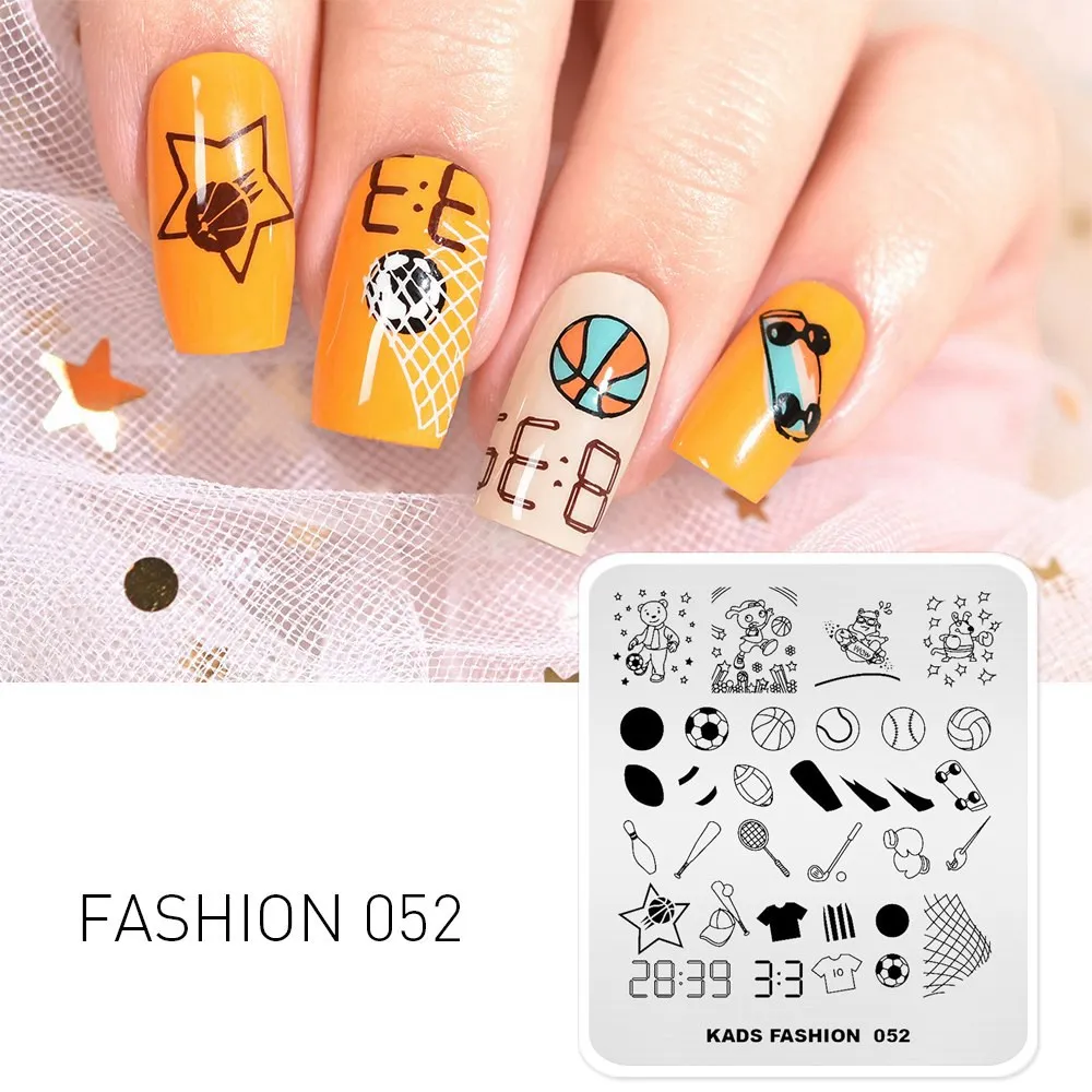 Kads Nail Stempelen Platen Natuur Bloem Lijn Pasen Stempel Template Rvs Nail Art Stempelen Template Printing Stencil