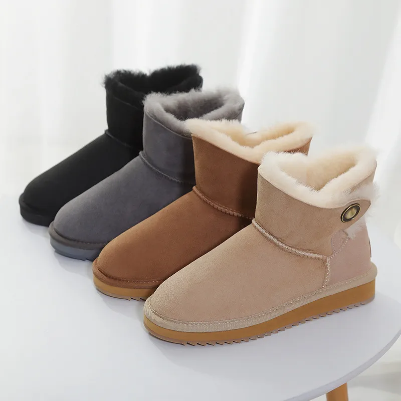 100% Natural Wool New Arrival 2023 Woman Winter Classic Snow Boots Genuine Sheepskin Women\'s Boots High Quality Shoes Women