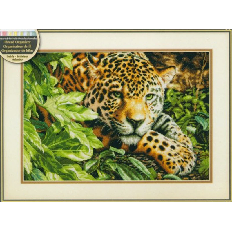 Amishop-Lovely Kit de punto de cruz contado, Pantera Leopardo, Juego, Observación en el Bosque Dimensiones 35300, Entrega Gratuita