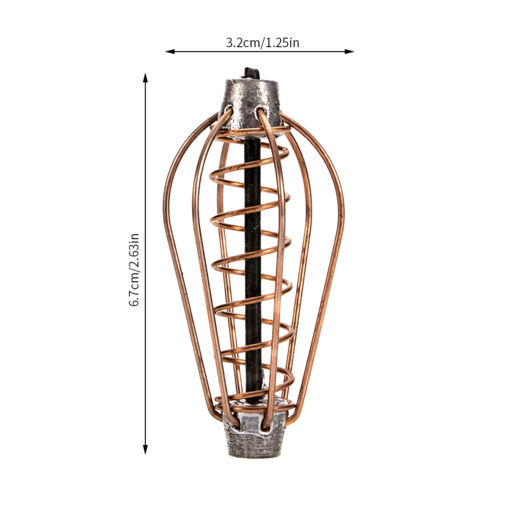 

Fishing Feeder Lure Bait Cage Portable Spray Paint Metal Spring Basket Fishing Tackle Accessory 15g