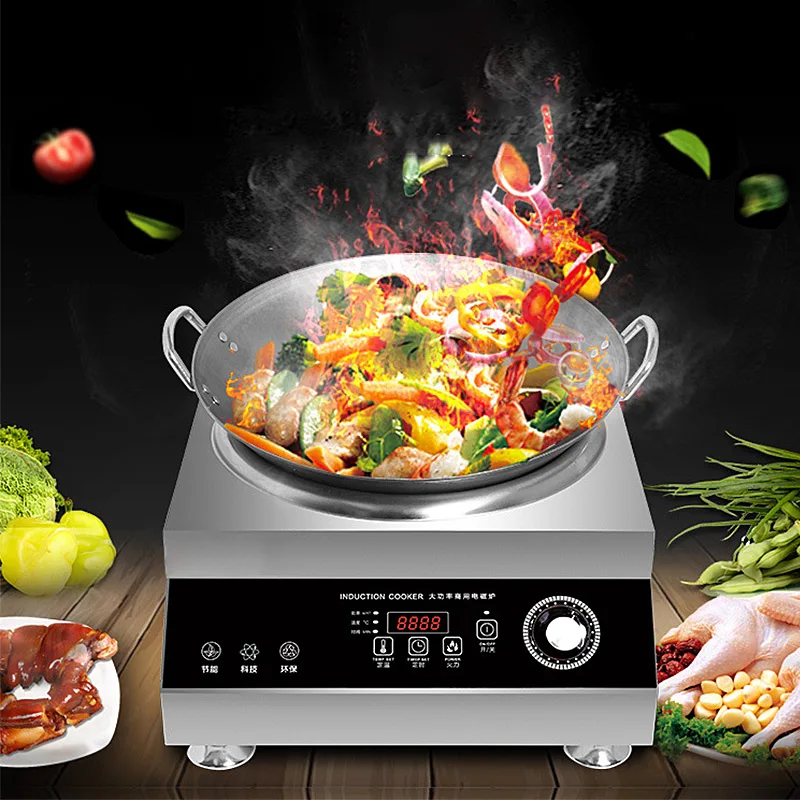 Concave Induction Cooker Stainless Steel High Power 5000W Commercial Quick-heat Cooking curved-induction-cooktop