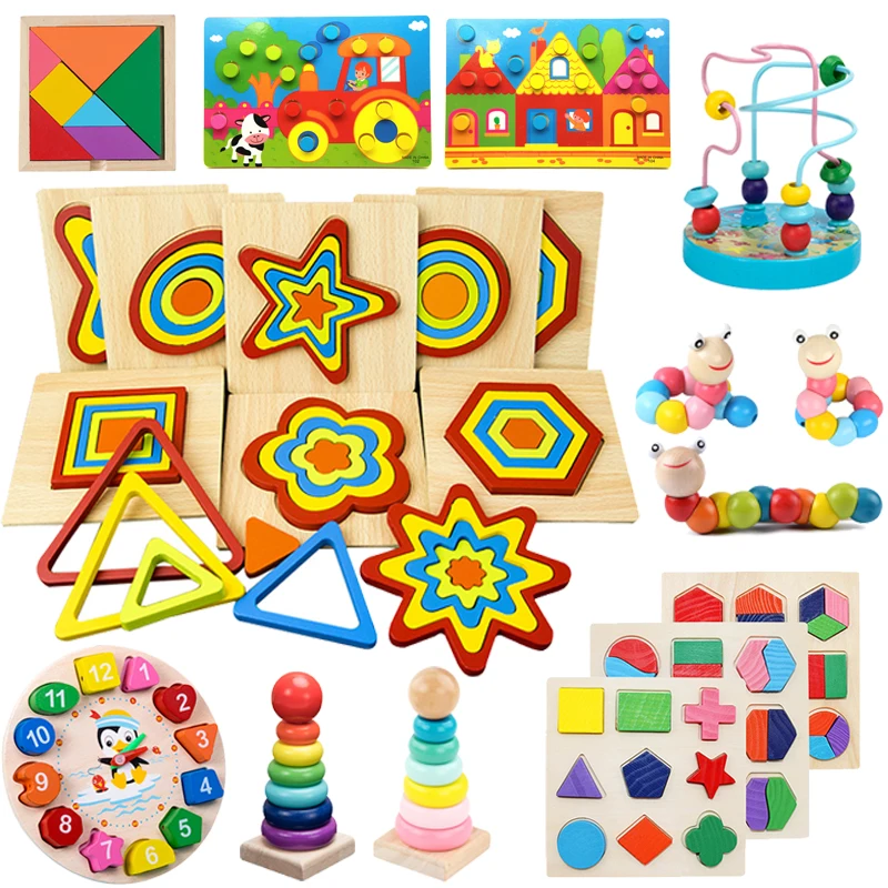 

Wooden Montessori Geometric Early Learning Educational Toys Kids Puzzle Game Baby Toys for Children Birthday Christmas Gifts