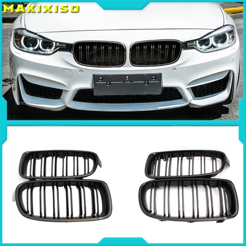 

Pair Front Kidney Grilles Grills Gloss black For BMW F30 F31 F35 320i 328i 335i 2012 2013 2014 2015 2016 2017 Car Racing Grills