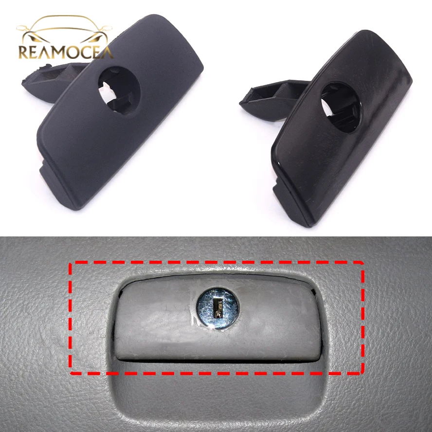 Reamocea Black/Grey Armrest Glove Box Handle Cover Lid Lock Hole MPN 06B129723J Fit For VW Passat B5 1998-2002 2003 2004 2005