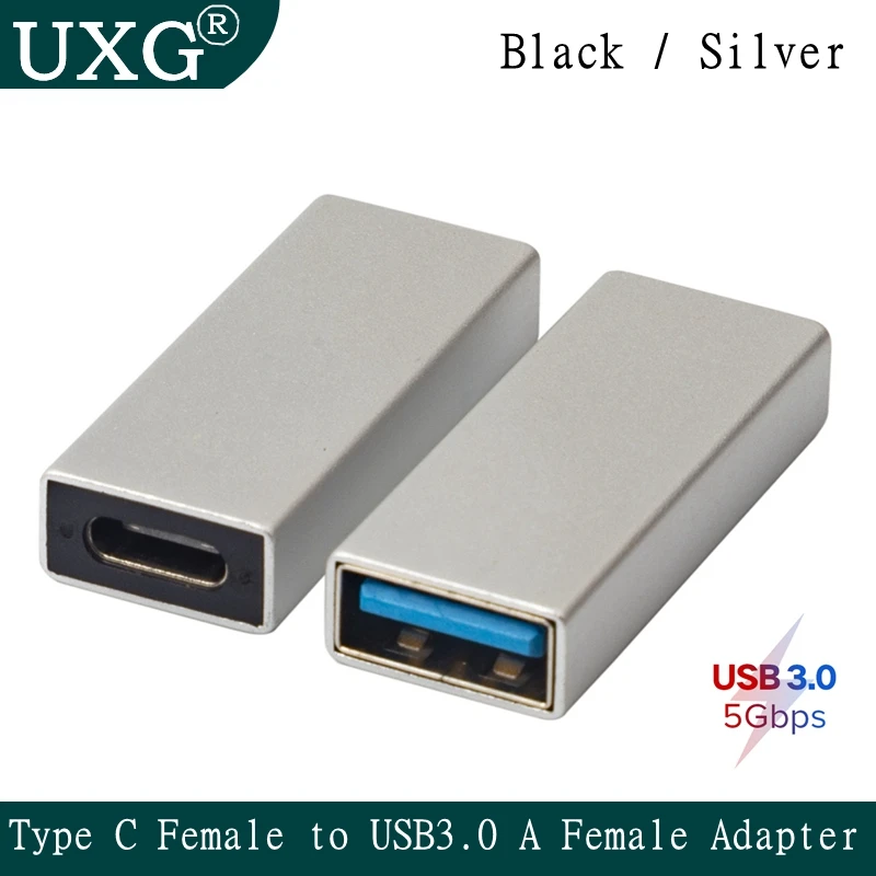 במהירות גבוהה USB C USB 3.1 סוג C נקבת USB 3.0 נקבה מתאם ממיר OTG מתאם 5gbps aata שידור שחור כסף