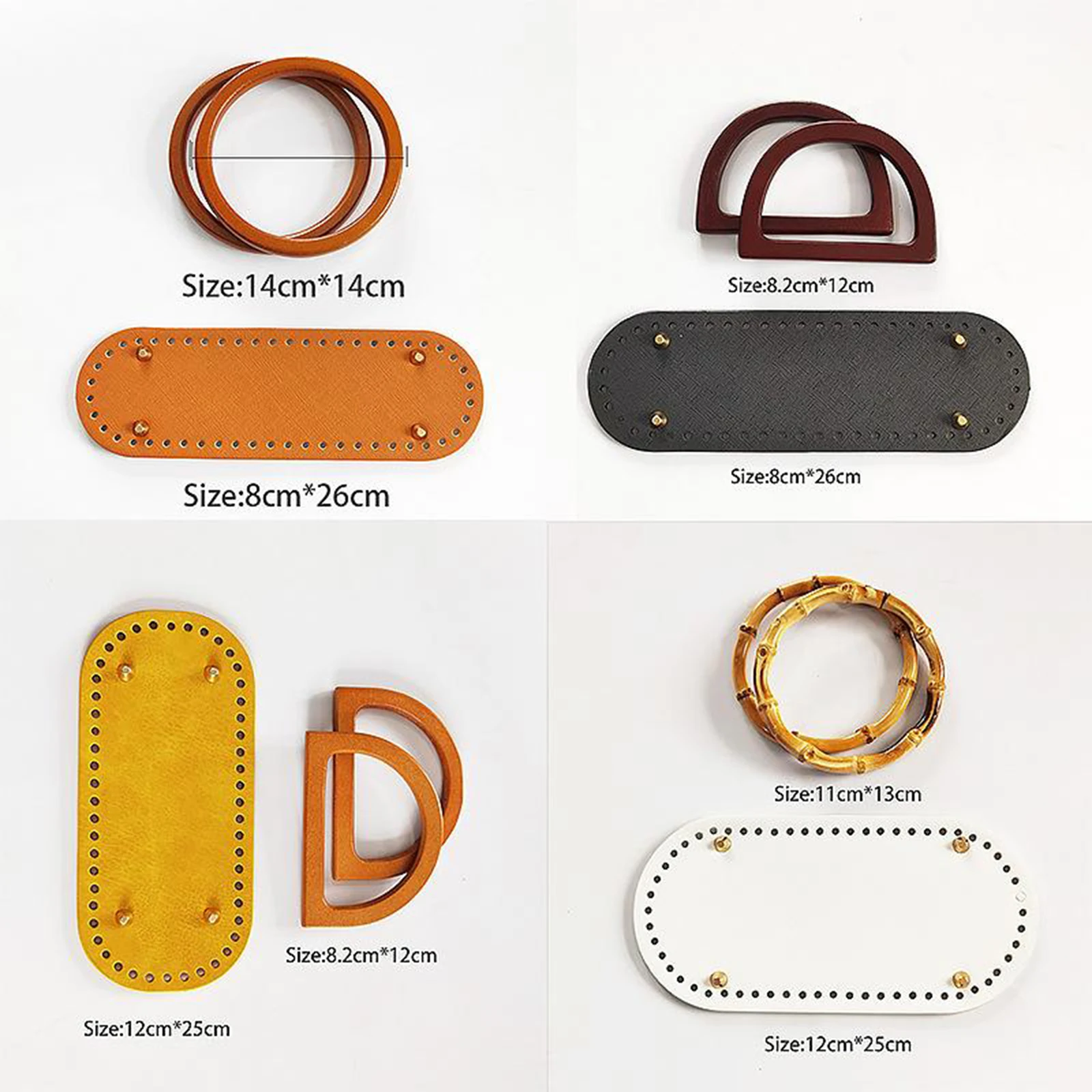 Set Pegangan Tote Dasar Kulit Bawah Tas Rajut DIY Gaya Tas Rajut 1