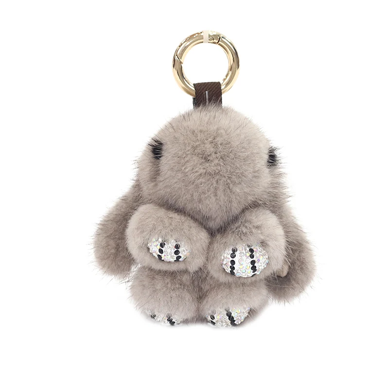 

New Color Plush Rabbit Doll Keychain Pendant Girl Bag Car Interior Alloy Hanging Ring Jewelry Children Plush Small Gift