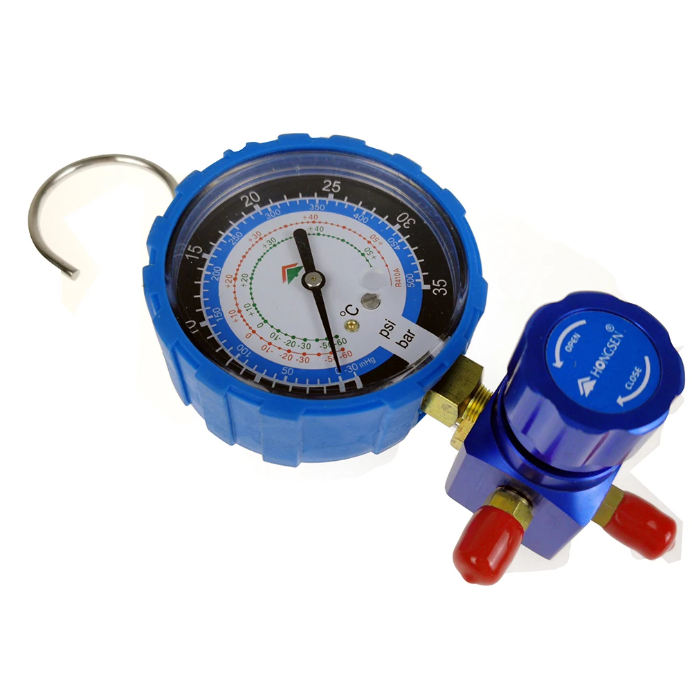 HS-468AL Low Pressure 1-Way Manifold Gauge For R410a R32 Refrigeration Air Conditioning Liquid Meter Snow Table Refrigerant