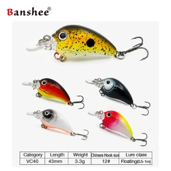 Banshee 5Pcs Mini Wobblers For Pike Crankbaits Fishing Lures Set Sinking Crankbait For Trolling Baits Hard Artificial 43mm 3.3g