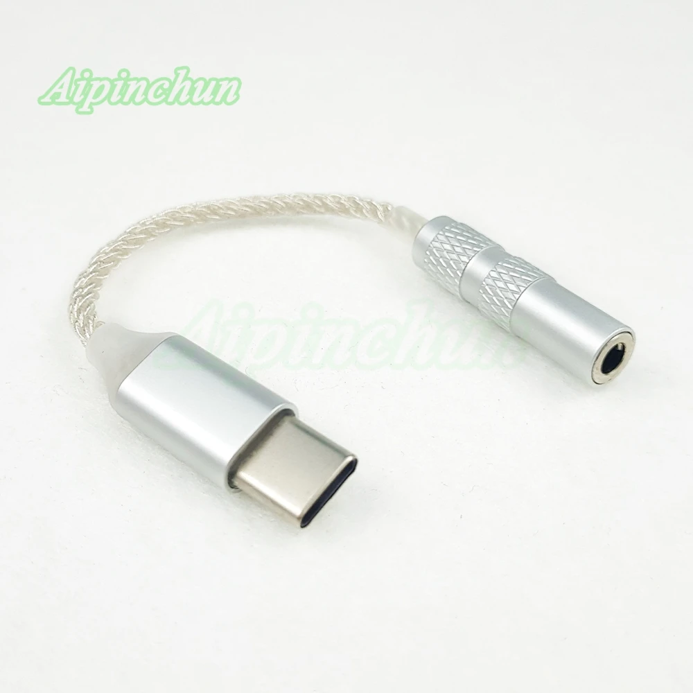 Переходник с USB Type C на 3,5 мм для наушников, посеребренный аудиокабель AUX для наушников, преобразователь для Huawei P30 pro, Xiaomi Mi 9, 8, se