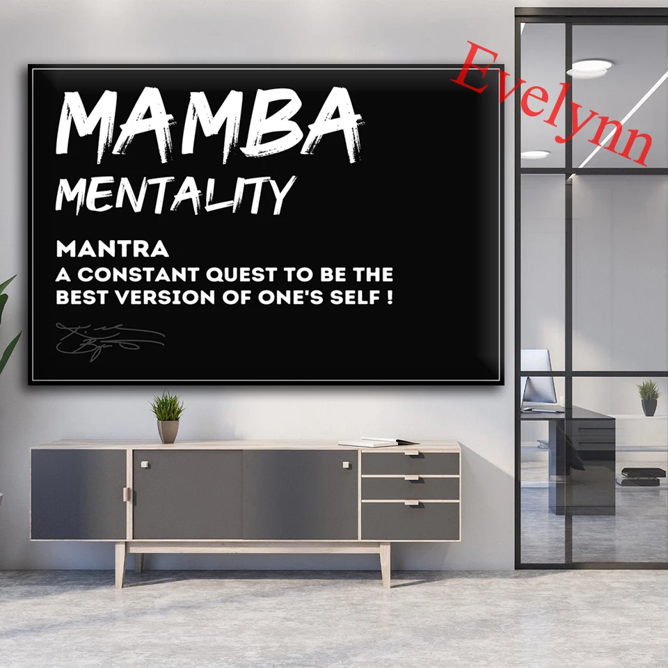 Mamba Inspirational Motivational Quotes Poster Print Modern Canvas Wall Art Painting Pictures Home Decor Millionaire Billionaire