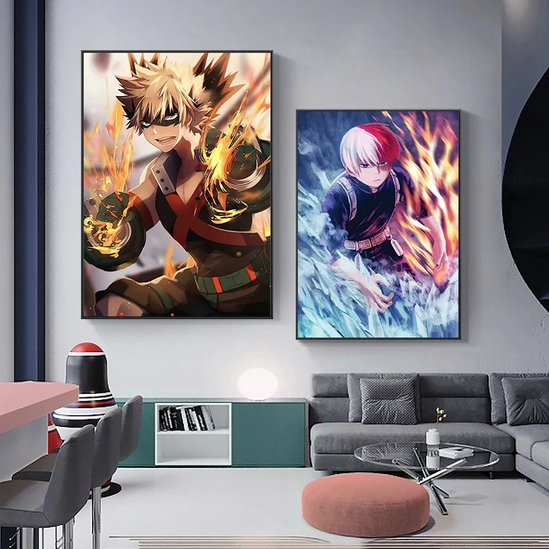 Janpnese Anime My Hero Academia Canvas Poster Wall Art Print High Quality Painting Picture for Living Room Bedroom Home Decor