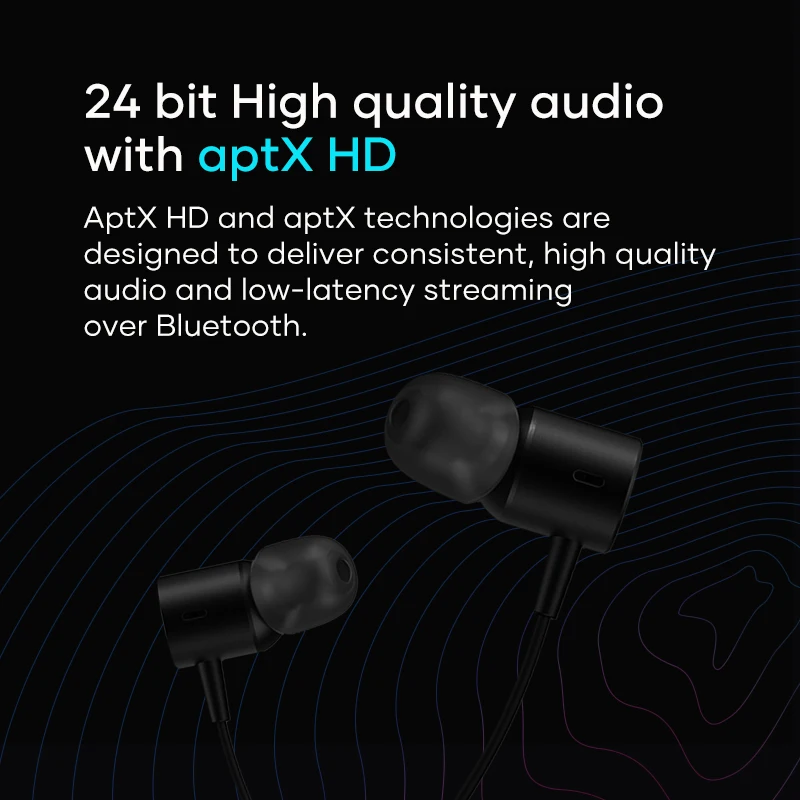 Wavefun Flex3 Bluetooth Earphones 24Bit aptX HD Wireless Headphones Neckband 30 Hrs Music 10mm Titanium Speaker Earbuds