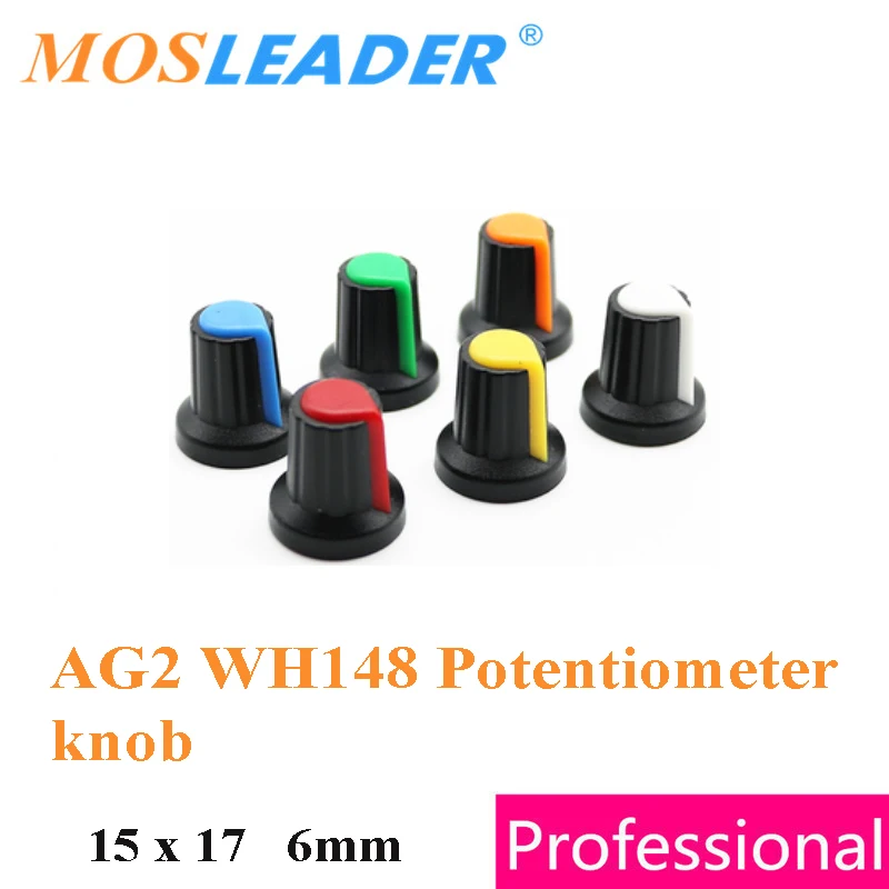 Mosleader 1000pcs AG2 WH148 Potentiometer knob cap 15*17mm 15x17 6mm Shaft Hole Plum blossom Red Blue Yellow White Orange Green