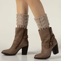 Calcetines tejidos de punto para mujer, protectores de piernas, para invierno