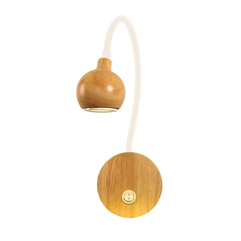 Nordic wood Wall light With Switch 5w led  free turn Adjustable bedhead Bedside Reading Light for Bedroom Decoration