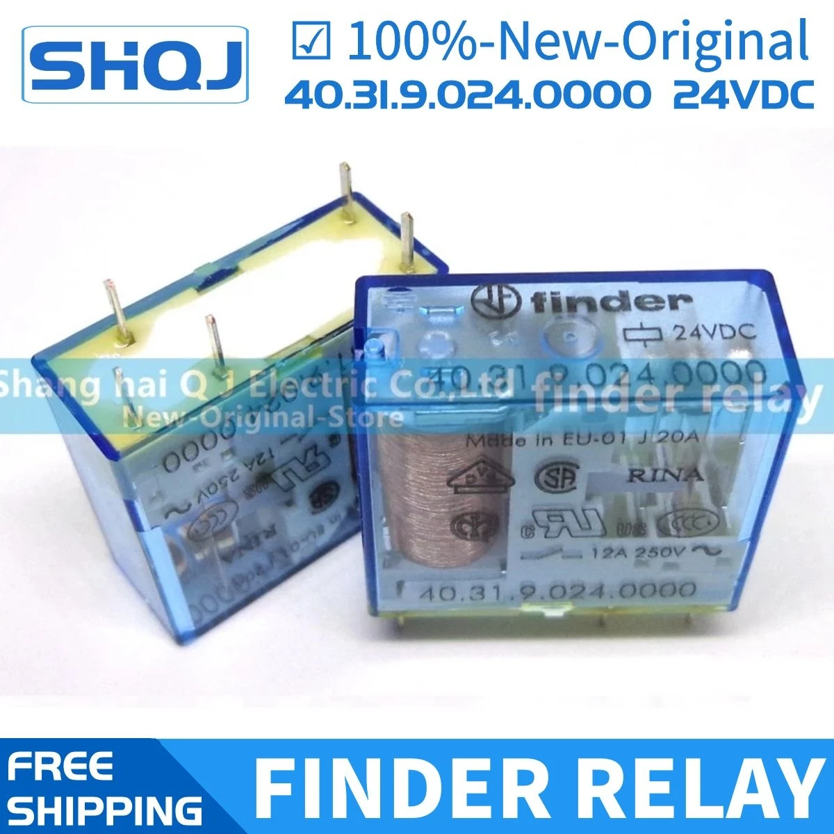 5PCS FINDER RELAY 40.31 24VDC 230VAC 40.31.9.024.0000 40.31.8.230.0000 40.31.7.024.0001 12A 8PIN 1CO 100%-new-original