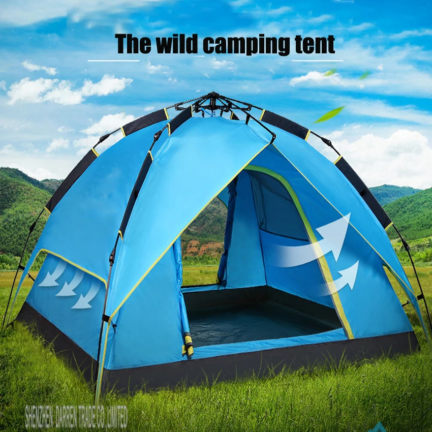 

1PC Hot sale pop up fully automatic 3-4 person 4season anti rain fishing beach hiking outdoor wild camping tent