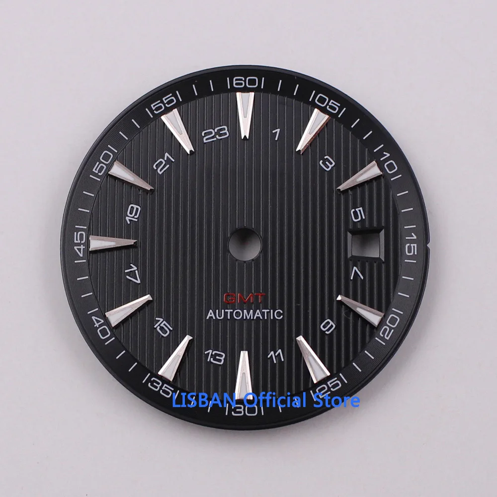 31mm blue black white watch Dial luminous Fit ETA 2836/2824 DG2813/3804 Miyota 8215 821A 8205 automatic movement