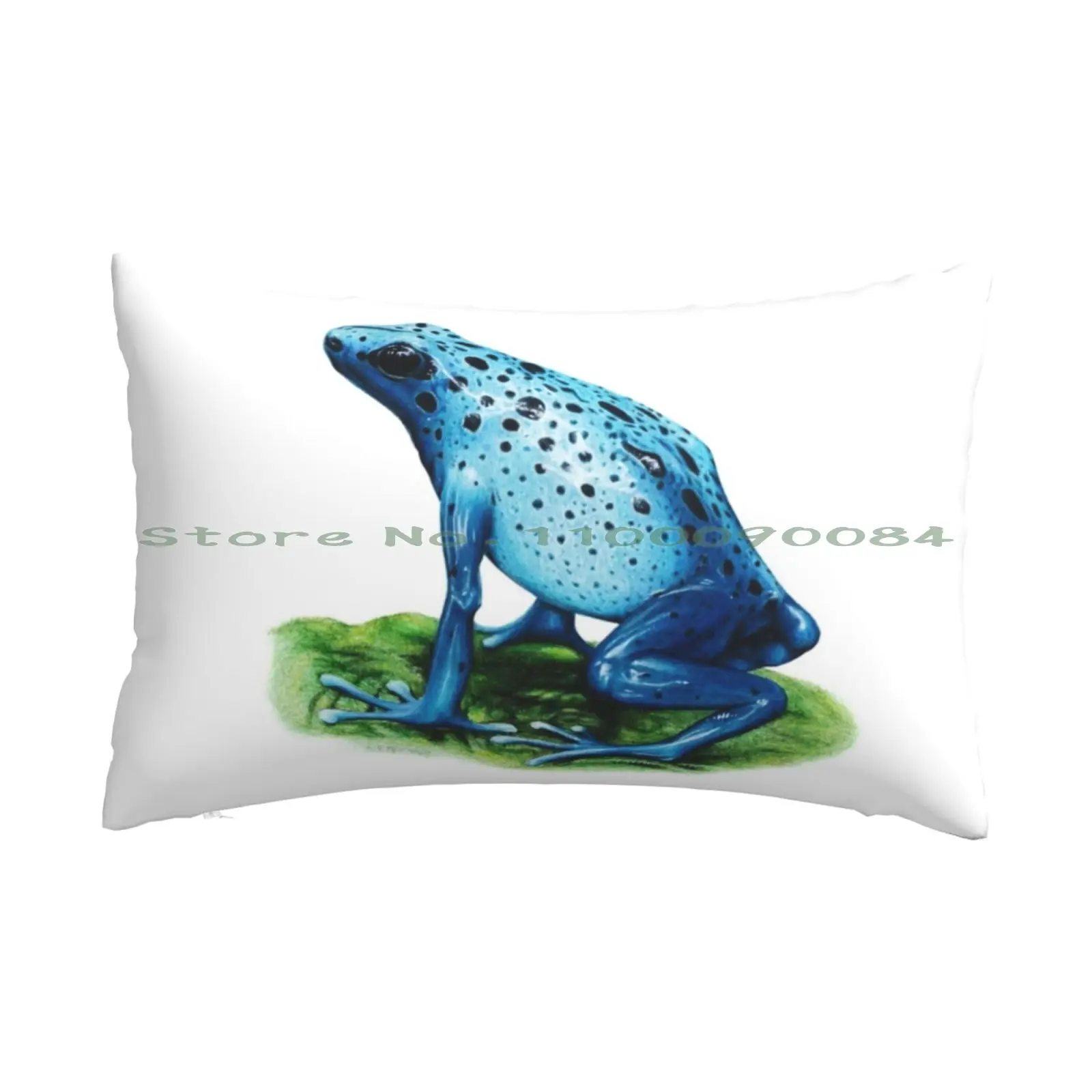 Poison Dart Frog Pillow Case 20x30 50*75 Sofa Bedroom Dart Frog Poison Arrow Blue Spots Spotted Azure Amphibian Realistic Shiny