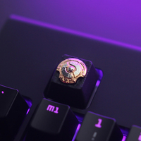 1pc zinc-plated aluminum alloy key cap for MX switches Mechanical keyboard relief keycap for Dota 2 champion shield R4 Height