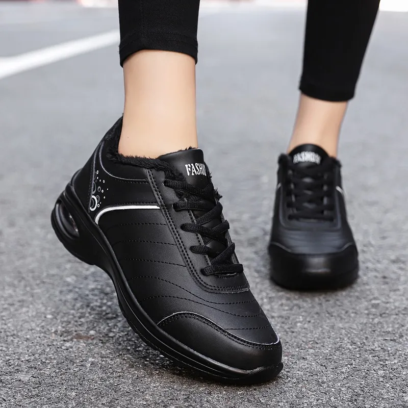 STRONGSHEN Women Winter Shoes High Quality Winter Warm Push Ankle Boots Women Platform Female Wedge Waterproof Botas Mujer