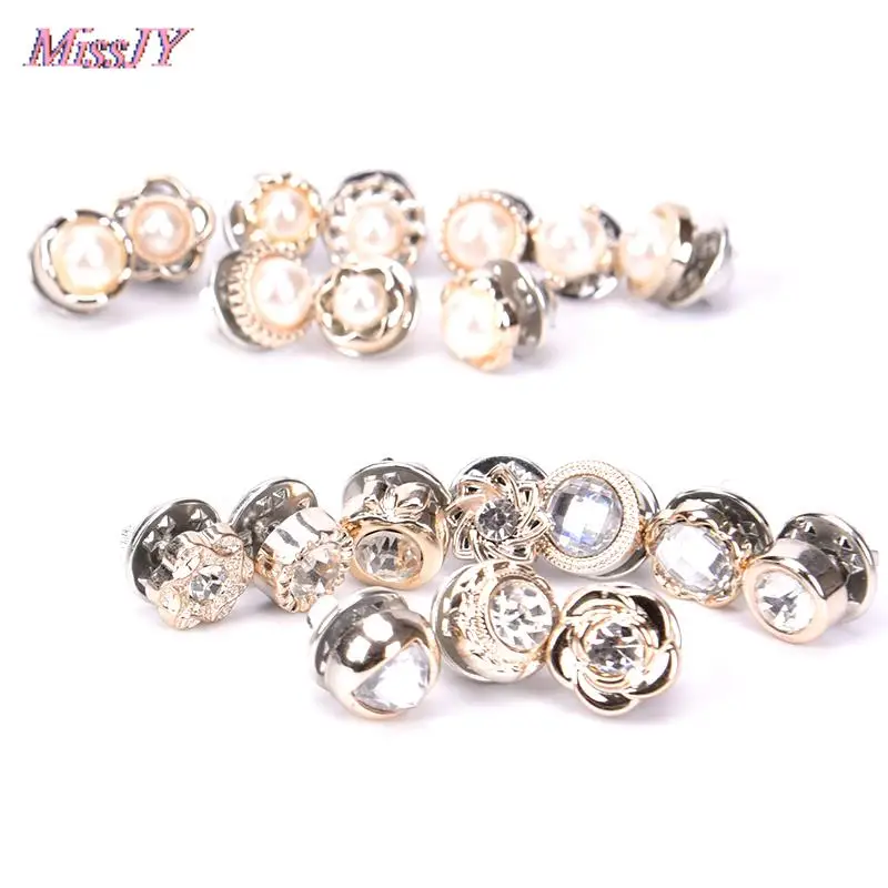 10 Stks/set Mini Leuke Pins Knop Bloem Parel Strass Broche Set Vrouwen Pak Trui Revers Pin Broches Kraag Badge Sieraden