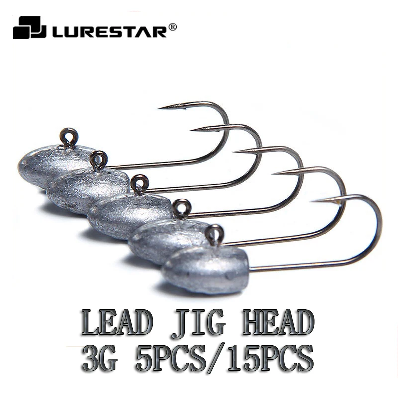 3g 5pcs/15pcs Root Fishing Hook Accessories-Tackle Lead-Bullet Jig-Head Pike Soft Bait Tadpole-Shaped Ice Winter Raft Shore Fish