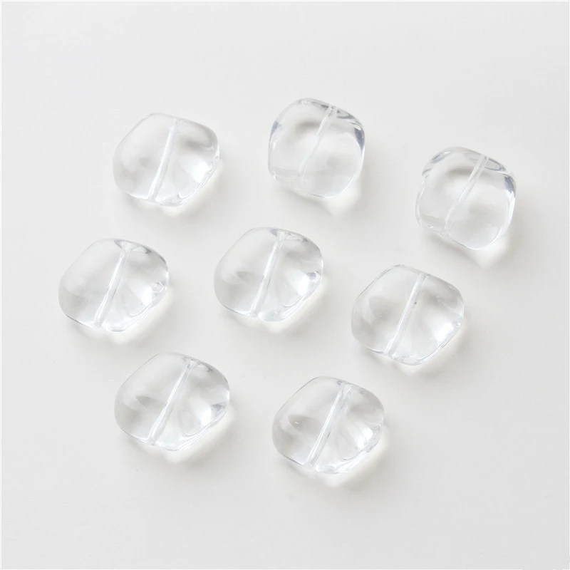 Wholesale 100pcs/lot 20*13mm color print geometry Irregular square shape glass straight hole beads diy jewelry garment accessory