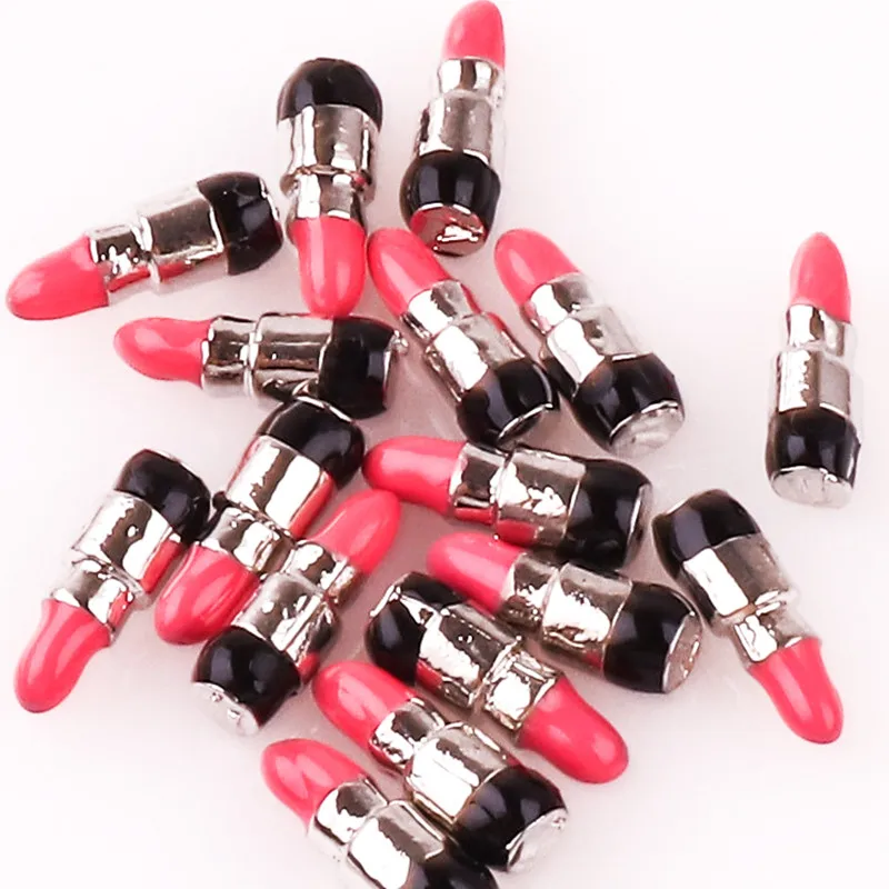 20 pz smalto rossetto rosso Charms galleggianti trucco ciondola ciondolo per orecchini medaglione memoria fai da te ragazza regalo regalo creazione