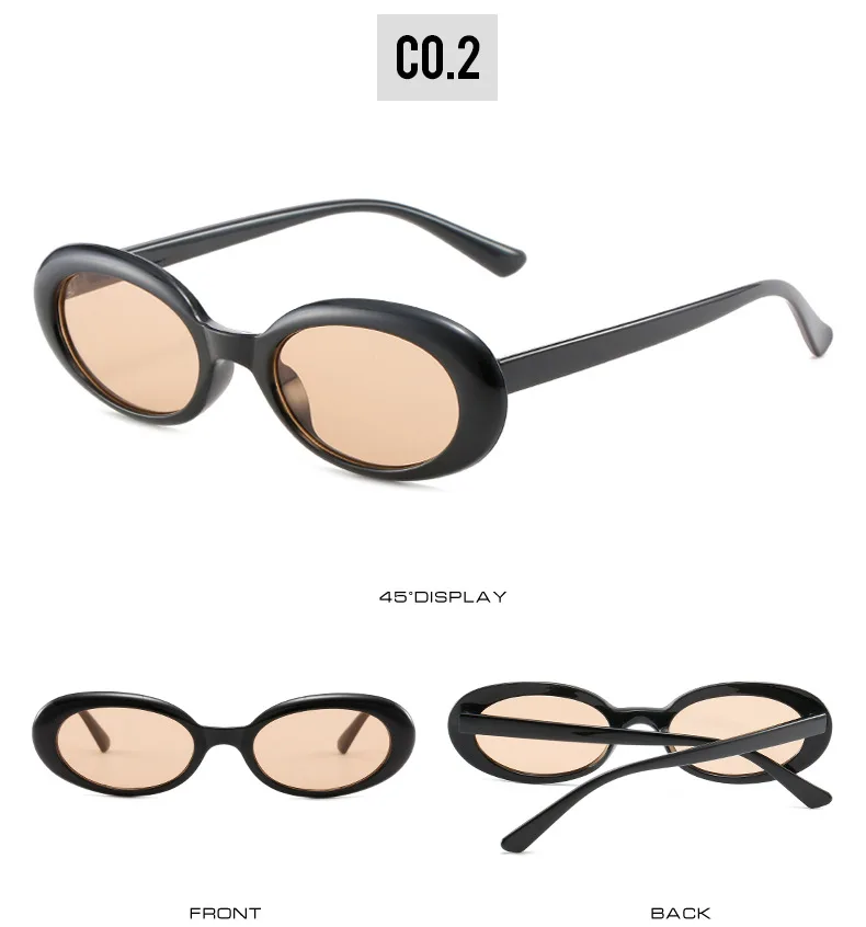 OEC CPO Vintage Oval Sonnenbrille Frauen Mode Kleine Runde Sonnenbrille Weibliche Punk Leopard Shades Brillen UV400 Oculos De Sol – Detail 7
