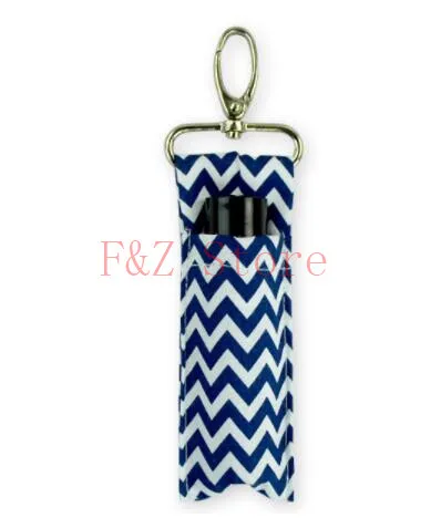 100pcs Chevron Lipstick Chapstick Holder Keychain Lip Bag Colors Monogram Multi Chevron Key FOB Lip Palm Holder Free DHL