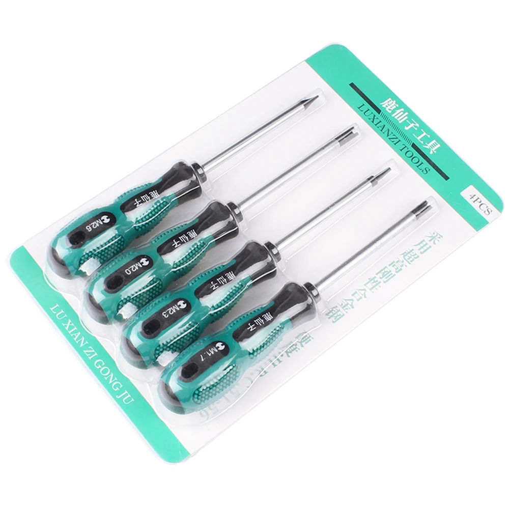 LUXIANZI 4pcs Screwdriver Kit U Fork Type Magnetic Bit 1.7/2.0/2.3/2.6 With Insulated Handle Multi-Function Hand Tool Set