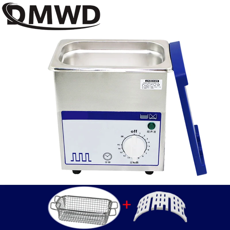 110V/220V Ultrasonic Cleaner 0.7L Household Digital Stainless Steel Basket Ultrasound Cleaning For Denture Watches Glasses 80W