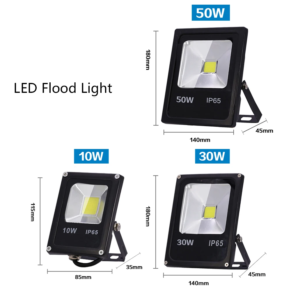 Sensor de movimiento LED FloodLight iluminación al aire libre impermeable IP65 10W 30W 50W 220V lámpara de pared Luz de inundación Reflector LED