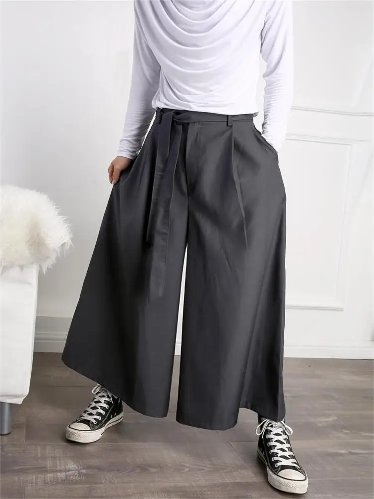 Men's Wide-Leg Pants Spring And Autumn New Korean Version Of The Japanese Bell-Bottom Pants Fashion Versatile Casual Large Pants